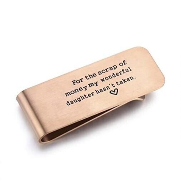 Men's Money Clip For Dad Funny Quote from Daughter Wedding Gift Father’s… - Picture 2 of 5